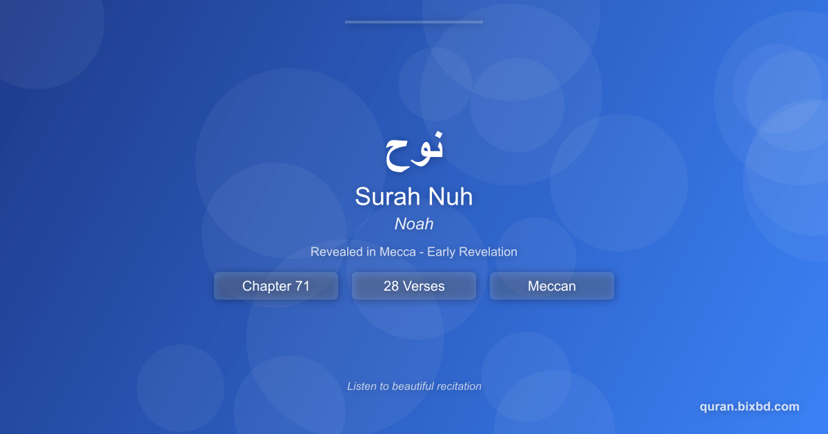 Surah Nuh (نوح) - Noah - Chapter 71 of the Holy Quran - Recited by Sheikh Mishary Rashid Alafasy